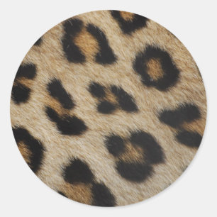 Leopard Fur Texture Pattern Classic Round Sticker