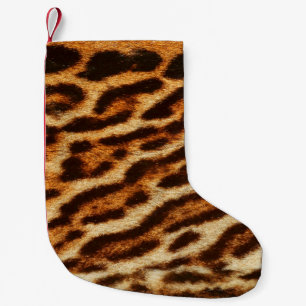 Leopard fur textures. Animal print Small Christmas Stocking