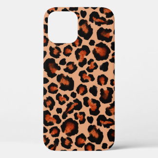 Leopard fur, watercolor, seamless background. iPhone 12 case