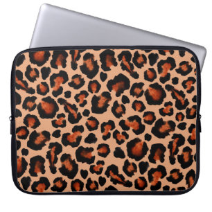 Leopard fur, watercolor, seamless background. laptop sleeve