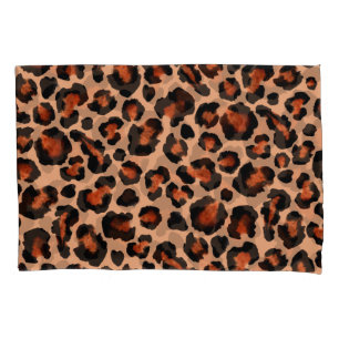 Leopard fur, watercolor, seamless background. pillowcase