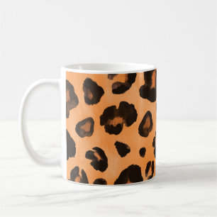 Leopard fur, watercolor, seamless texture. coffee mug