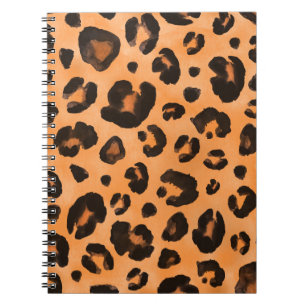 Leopard fur, watercolor, seamless texture. notebook