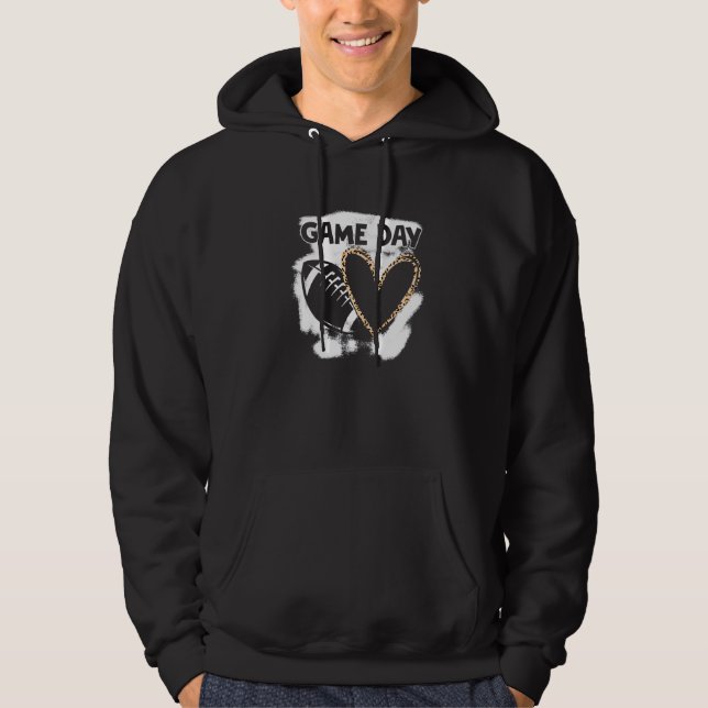 Leopard Game Day  Retro Vintage Football  Soccer Hoodie (Front)