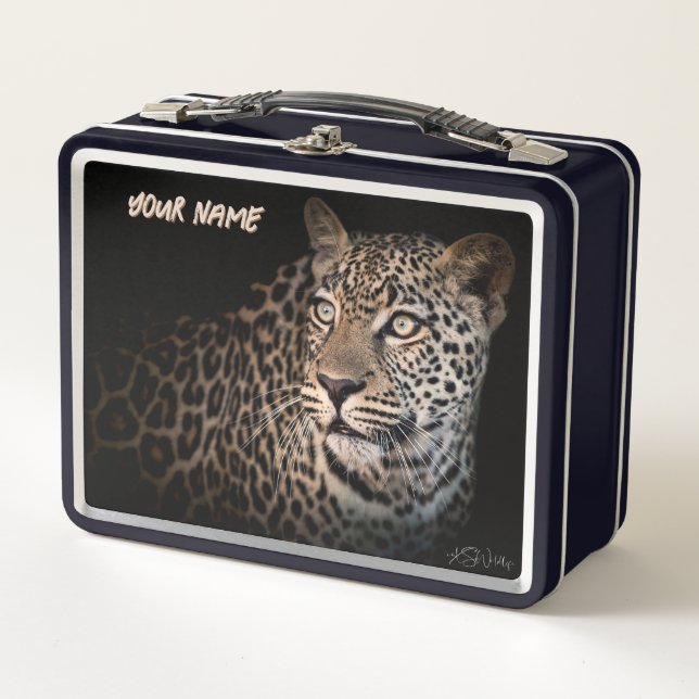 Leopard Gaze Lunch Box – Custom Safari Gift (Front)
