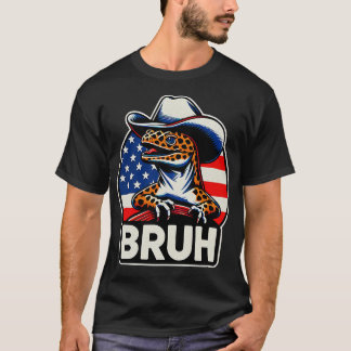 Leopard Gecko american Flag T-Shirt