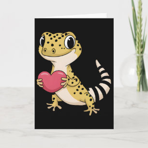 Leopard Gecko Animal Valentine Lovers Reptile  Card