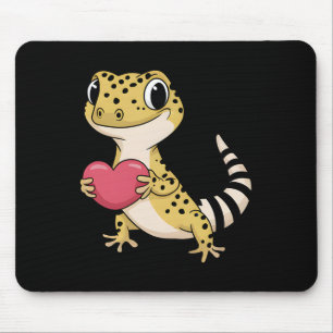 Leopard Gecko Animal Valentine Lovers Reptile Mouse Mat