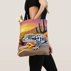 Leopard Gecko Desert Design Tote Bag