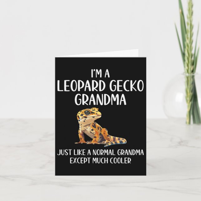 Leopard Gecko Grandma Definition Animals Lover Mot Card (Front)