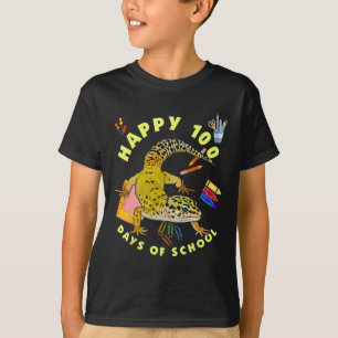 Leopard Gecko Happy 100 Days Of School Funny T-Shirt