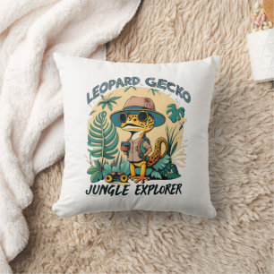 Leopard Gecko Jungle Explorer : Wild Adventure Cushion