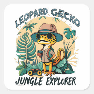 Leopard Gecko Jungle Explorer : Wild Adventure Square Sticker