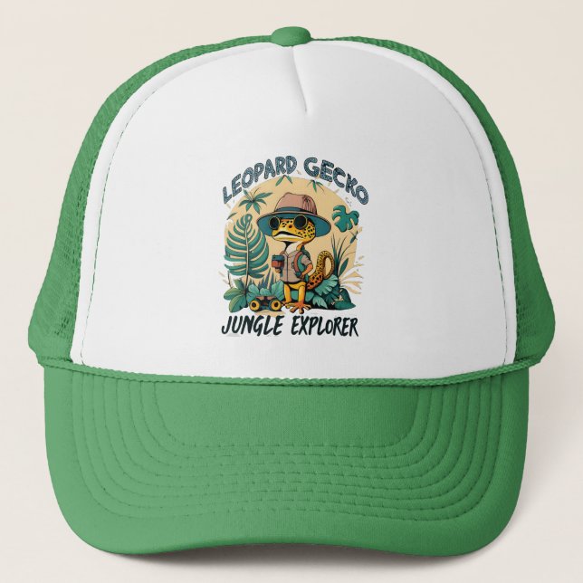 Leopard Gecko Jungle Explorer : Wild Adventure Trucker Hat (Front)