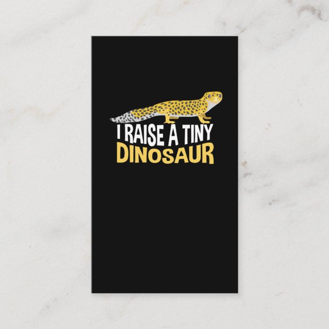Leopard Gecko Little Dinosaur Pet Joke Lizard Business Card (Front)