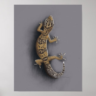 Leopard gecko lizard poster