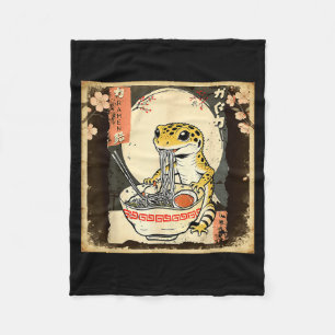 Leopard Gecko Lizard Ramen Crested Gecko Japanese Fleece Blanket