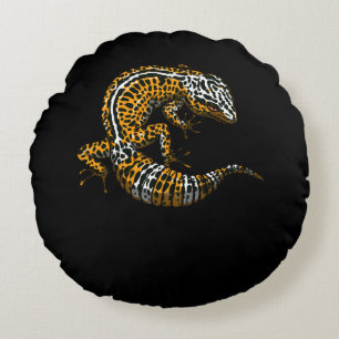 Leopard Gecko Lizard Reptile Round Cushion