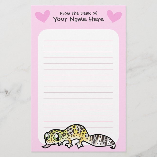 Leopard Gecko Love Stationery (Front)