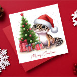 Leopard Gecko Merry Christmas Holiday Card<br><div class="desc">Add a touch of cuteness to their Christmas time,  with this sweet leopard gecko Christmas card. Greetings can be personalised on the front and back to suit your recipient.</div>