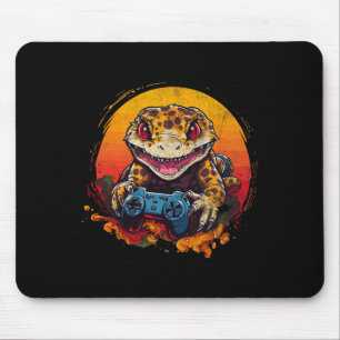 Leopard Gecko Playing Video Game Lizard And Reptil Mouse Mat