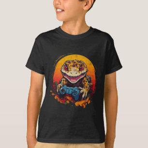 Leopard Gecko Playing Video Game Lizard And Reptil T-Shirt