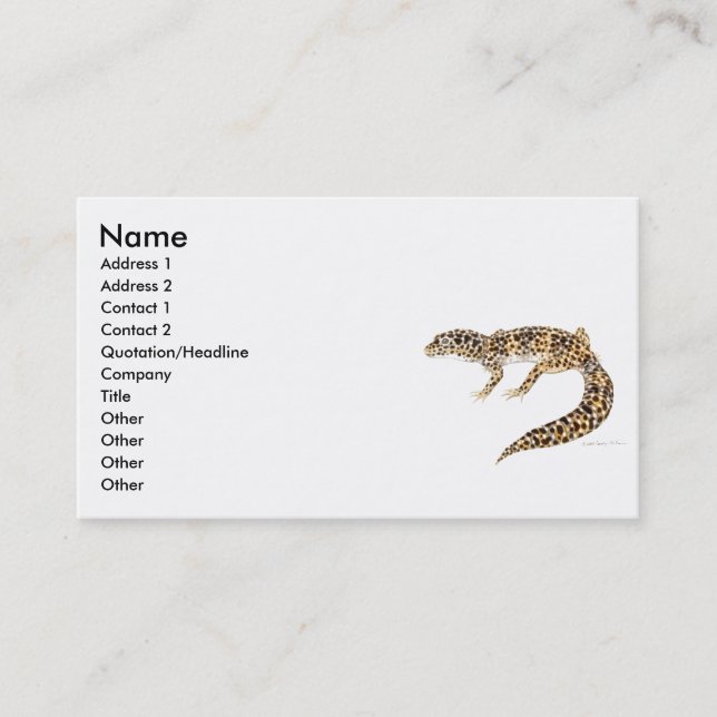 Leopard Gecko Profile Card (Front)
