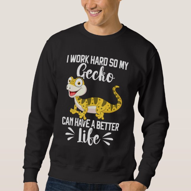Leopard Gecko Reptile Cute Lizard  Pet Gecko Keepe Sweatshirt (Front)