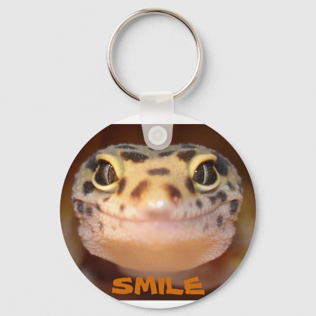 Leopard Gecko Smile Keychain (Front)