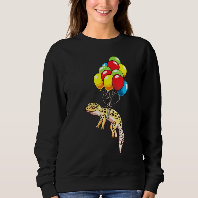 Leopard Gecko With Balloons Sweatshirt (Front)
