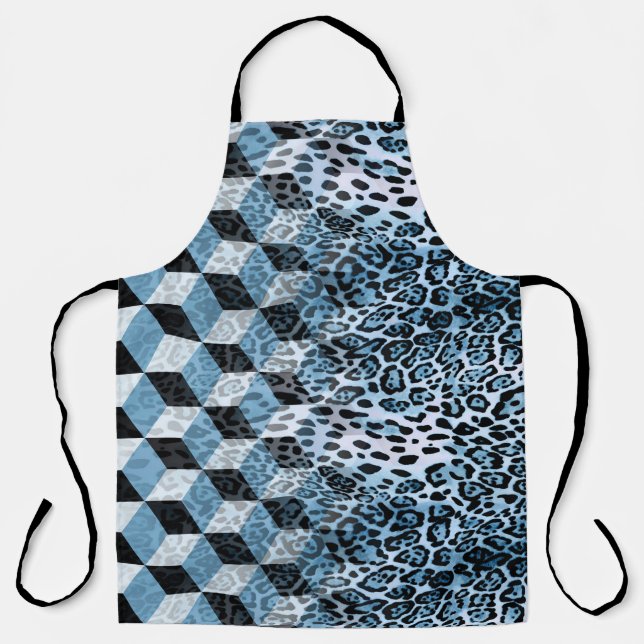Leopard Geometric, Animal Skin Design. Apron (Front)