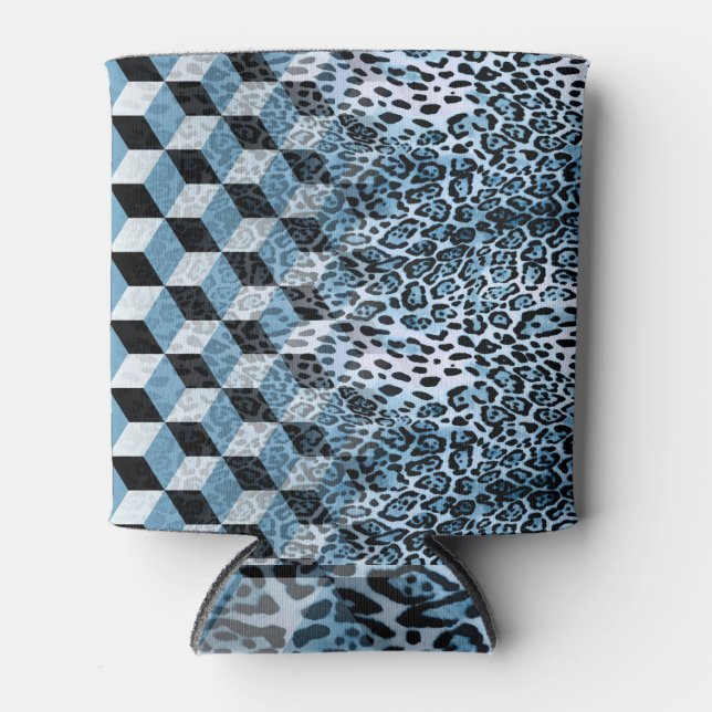 Leopard Geometric, Animal Skin Design. Can Cooler (Front)