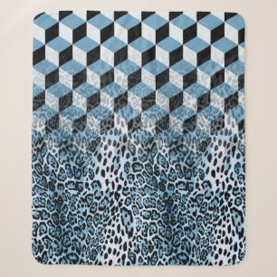Leopard Geometric, Animal Skin Design. Sherpa Blanket