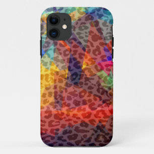 Leopard Geometric Pattern Mosaic Abstract Art iPhone 11 Case