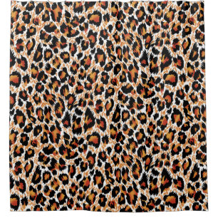 Leopard Geometrical: Patterned Illustration Shower Curtain