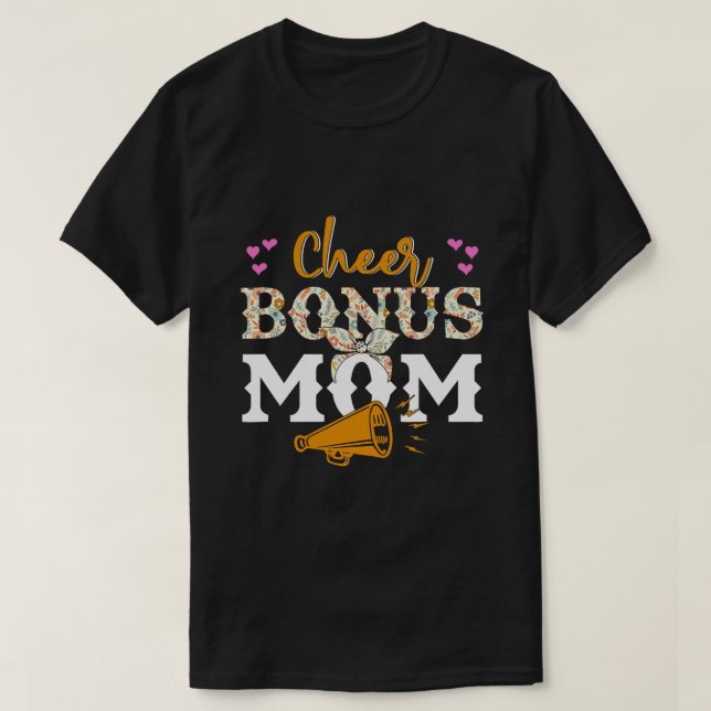 Leopard Girl Cheerleading Stepmom Cheer Bonus Mum  T-Shirt (Design Front)