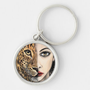 Leopard Girl Face Fantasy Keychain