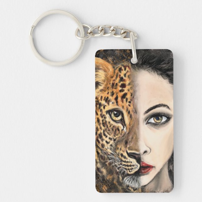 Leopard Girl Keychain (Front)