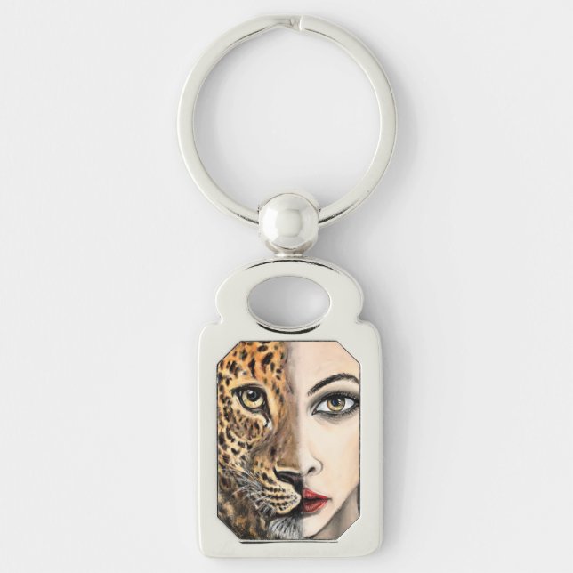 Leopard Girl Keychain (Front)