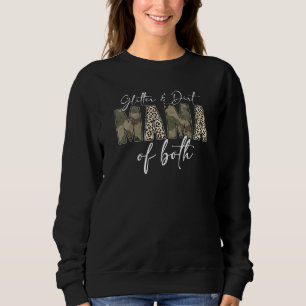 Leopard Glitter Dirt Mum Mama Of Both Camouflage M Sweatshirt