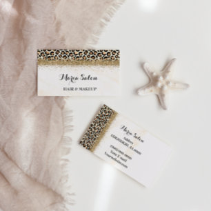 Leopard glitter gold Business Card