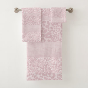 Leopard Glitter Stripes Glam 10 Bath Towel Set