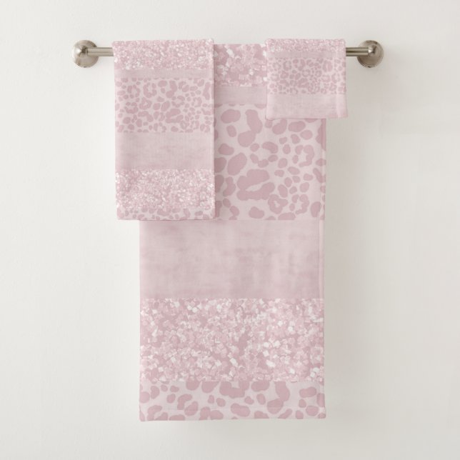Leopard Glitter Stripes Glam 10 Bath Towel Set (Insitu)