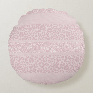 Leopard Glitter Stripes Glam 10 Round Cushion