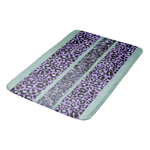 Leopard Glitter Stripes Glam 3 Bath Mat