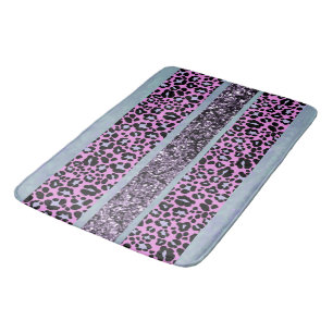 Leopard Glitter Stripes Glam 4 Bath Mat