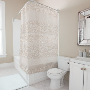 Leopard Glitter Stripes Glam 8 Shower Curtain