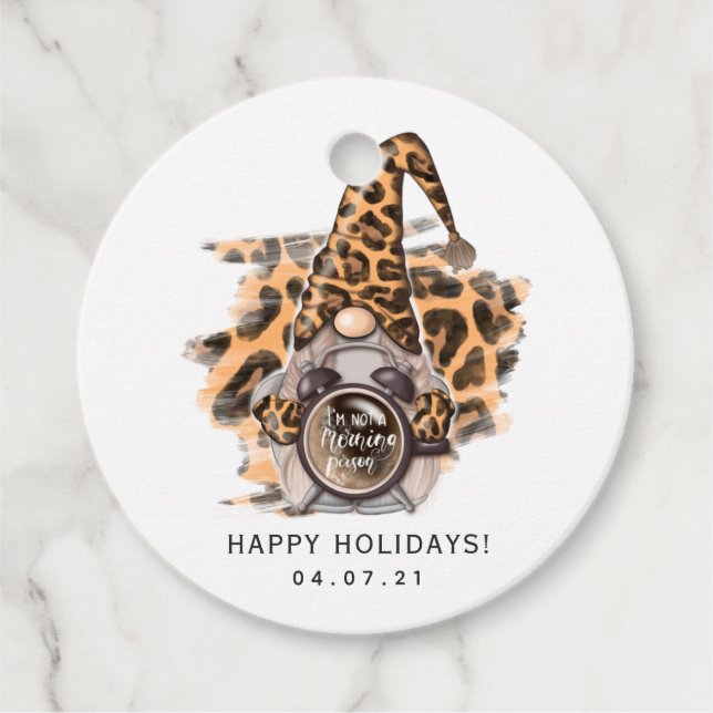 Leopard Gnome Favour Tags (Front)