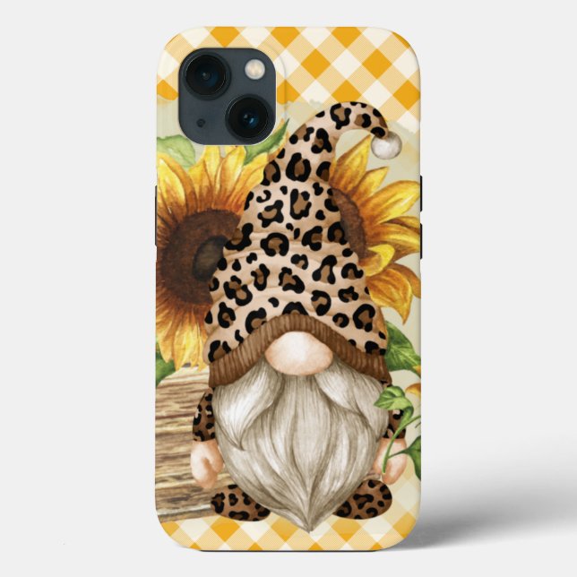 Leopard Gnome Sunflowers Case-Mate iPhone Case (Back)