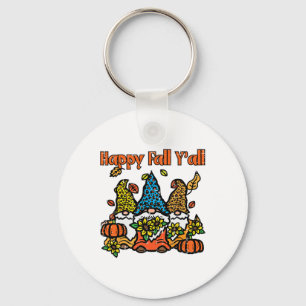 Leopard Gnomes Happy Fall Yall Thanksgiving Men Wo Key Ring